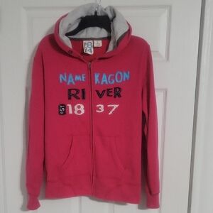 Pink Hoodie with Embroidered Design
